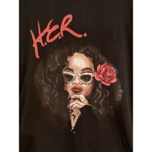 Vtg H.E.R. Band Concert Tour Graphic T-shirt Sony Music Sz XL Black  Hip Hop
